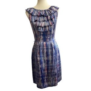 Kate Spade Silk Dress Ruffle Tiered Front Bodice Fitted Waist - No Belt Womens 8